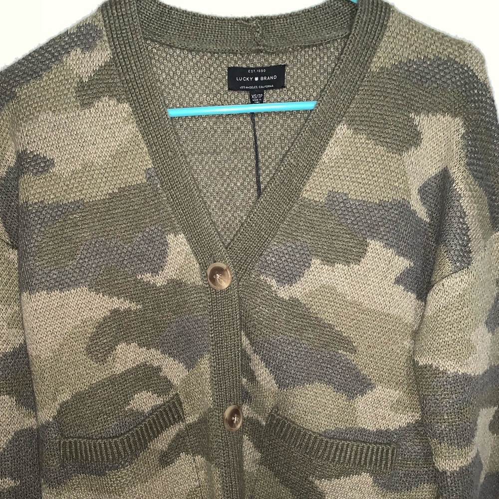 Lucky Brand camo cardigan